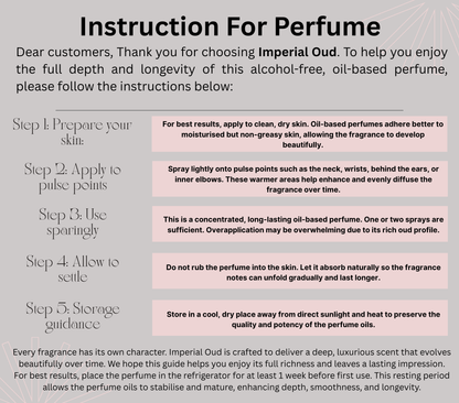 Imperial Oud | Long Lasting Alcohol-Free Perfume – Myst & Musk (30ml / 50ml / 100ml)