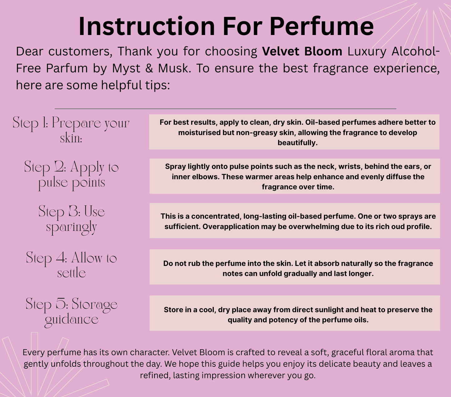 Velvet Bloom – Luxury Alcohol-Free Parfum - Myst & Musk (30ml / 50ml / 100ml)