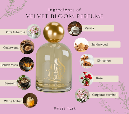 Velvet Bloom – Luxury Alcohol-Free Parfum - Myst & Musk (30ml / 50ml / 100ml)